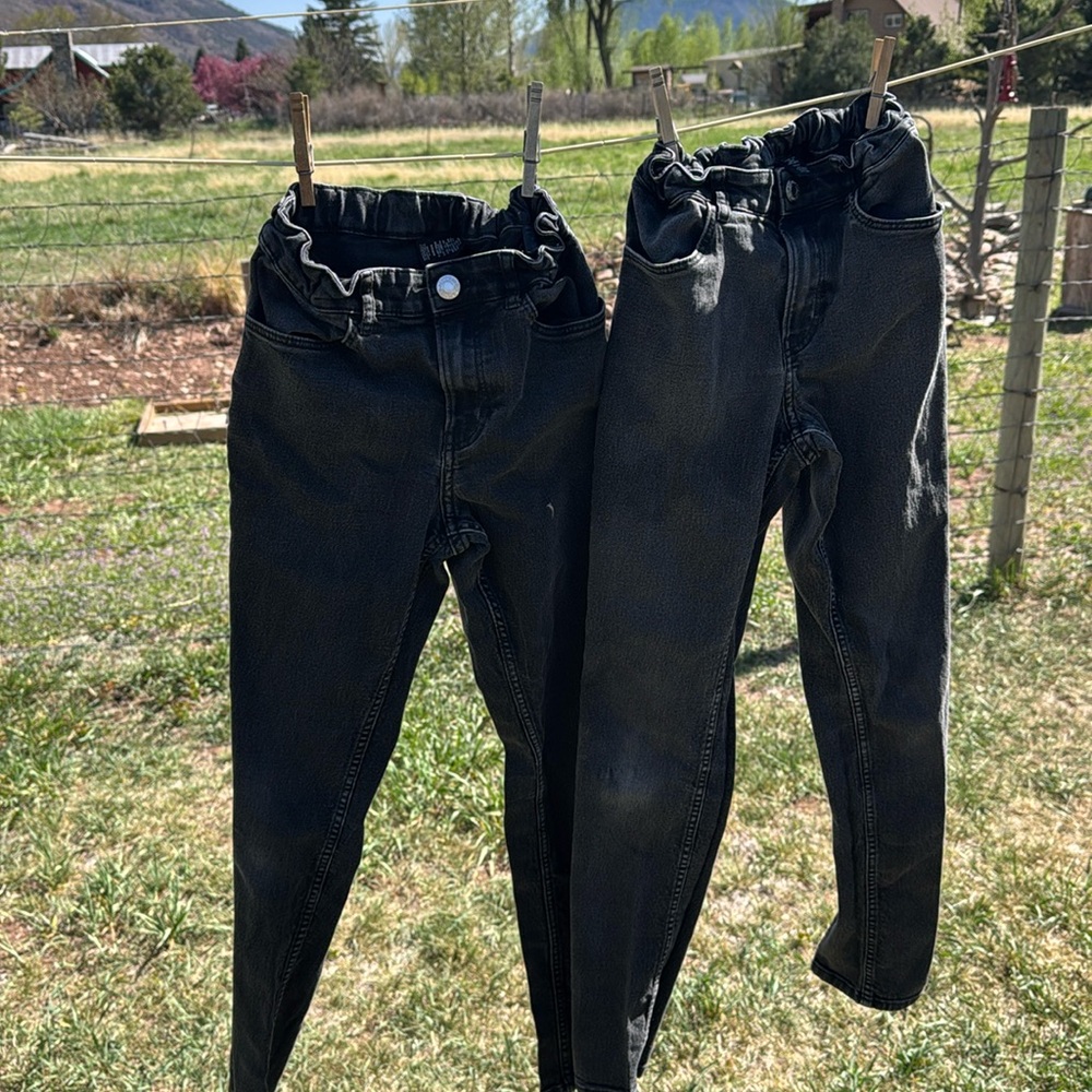 2 pairs!! Kids 12 Denim&Co Black Slim Fit Jeans Full Length